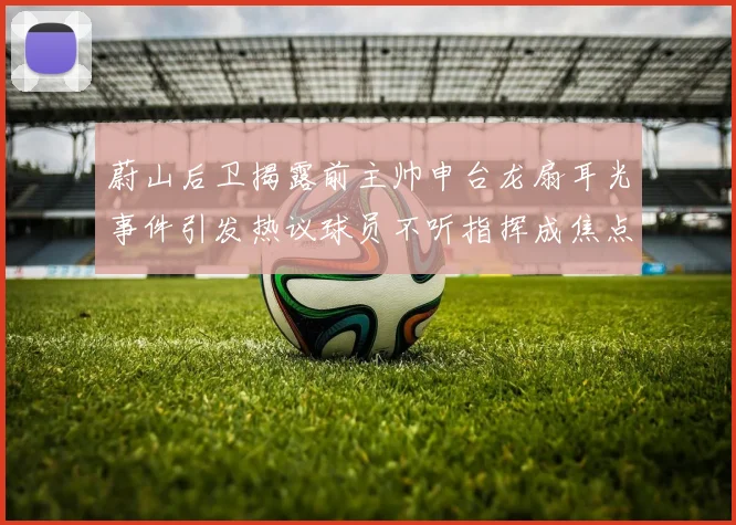 蔚山后卫揭露前主帅申台龙扇耳光事件引发热议球员不听指挥成焦点